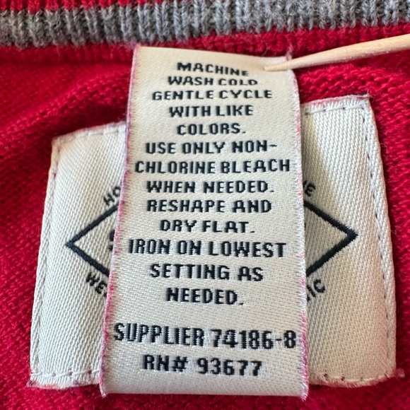 St. John's Bay Mens Red Heather V-Neck Sweater Size XXL Grunge & Preppy Look VTG - Picture 7 of 10